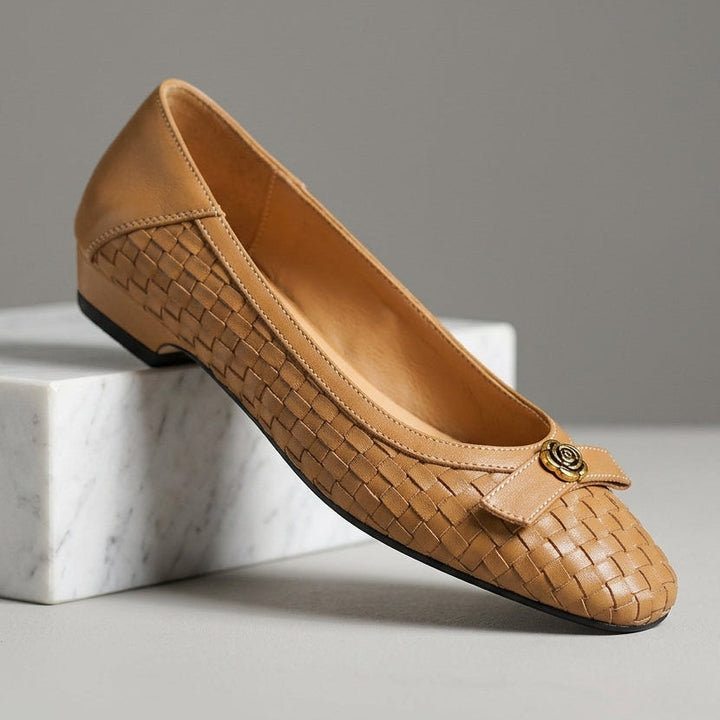 Nora Handwoven Leather Flat