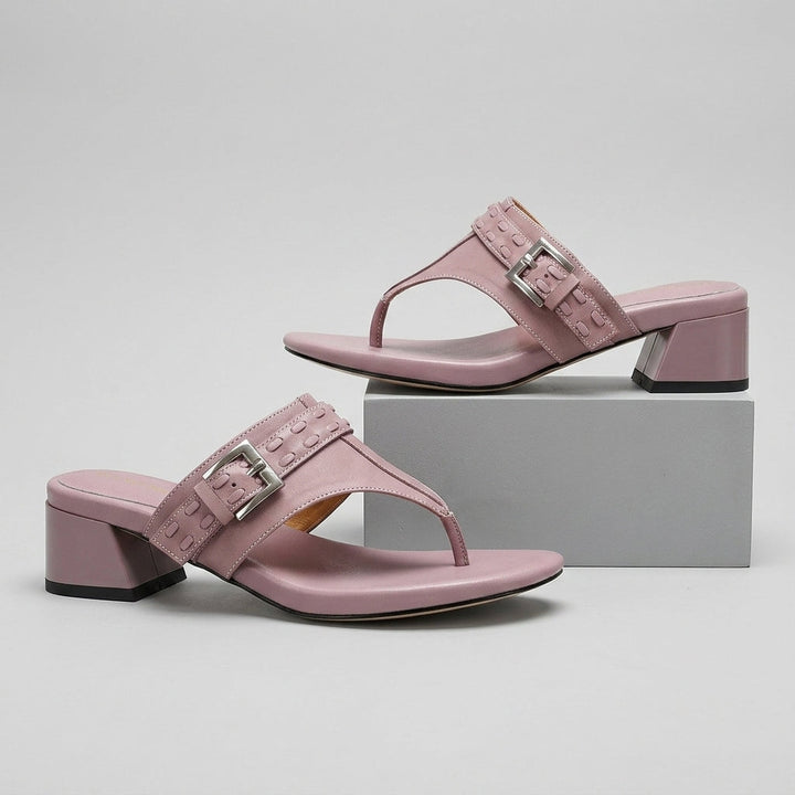 Elena Buckle Strap Leather Sandal