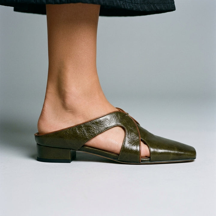 Lori Cutout Square Toe Mule