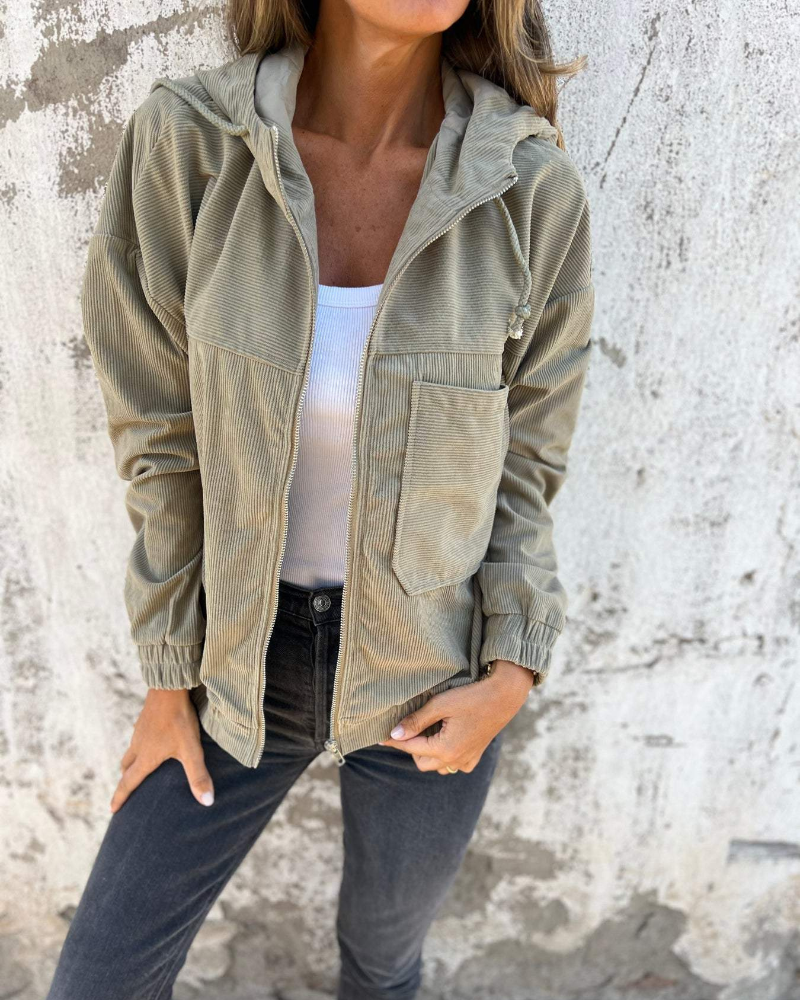 Abilenne – Locker Hooded Cardigan with Zipper