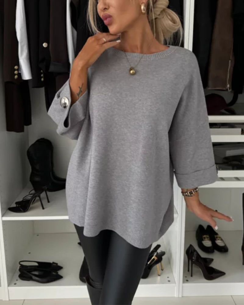 Martha round neck button Sweater