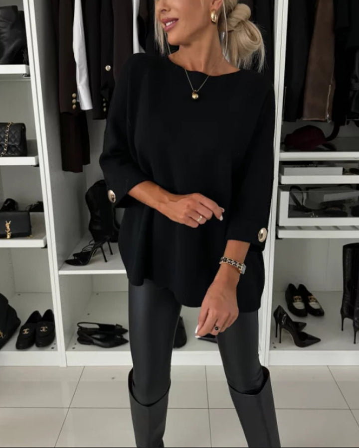 Martha round neck button Sweater