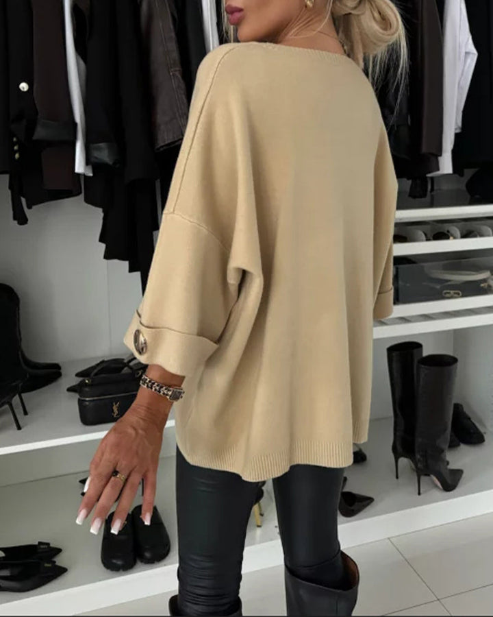 Martha round neck button Sweater