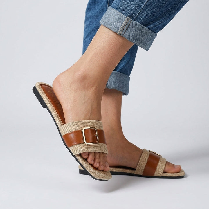 Mara Buckle Slide Sandal