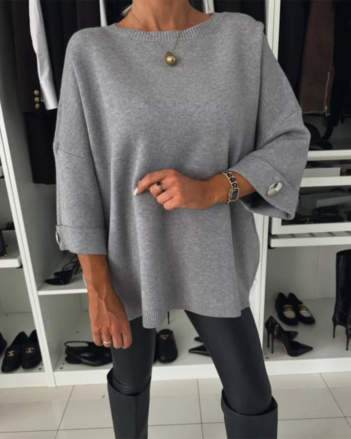 Martha round neck button Sweater