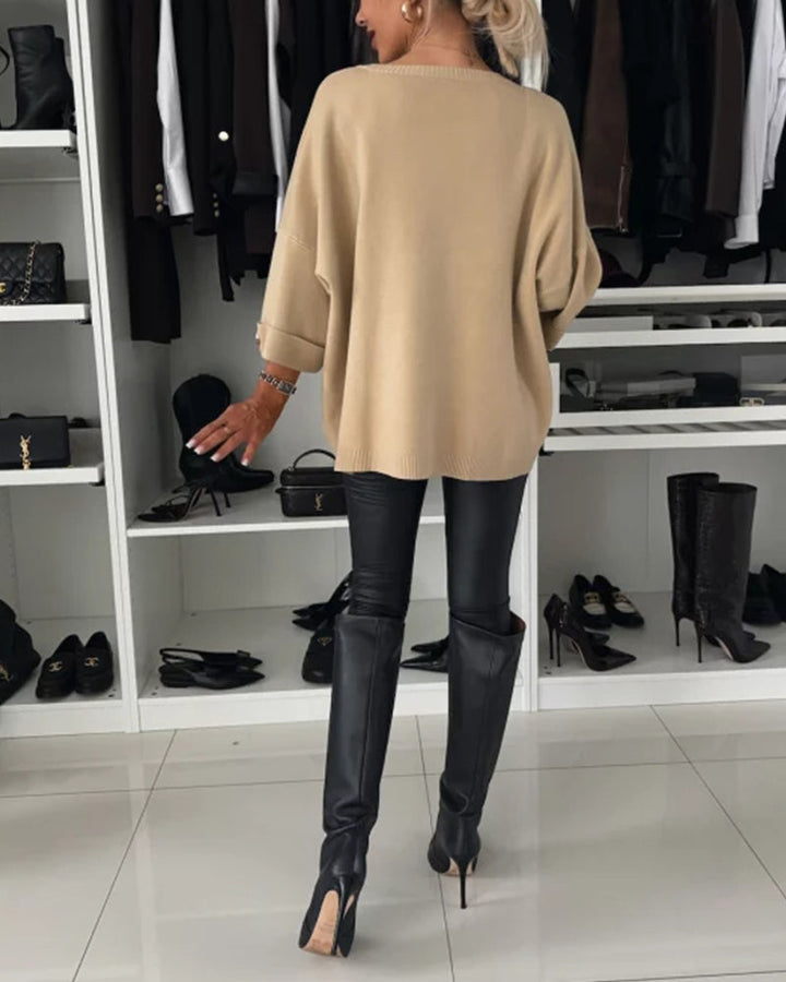 Martha round neck button Sweater