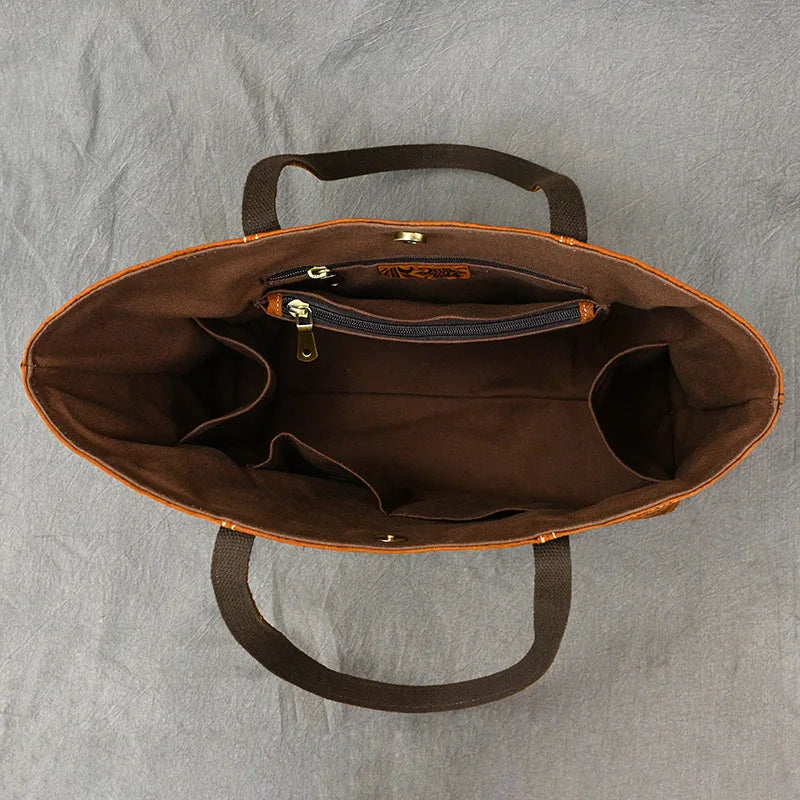 Camille Floral Embossed Leather Tote
