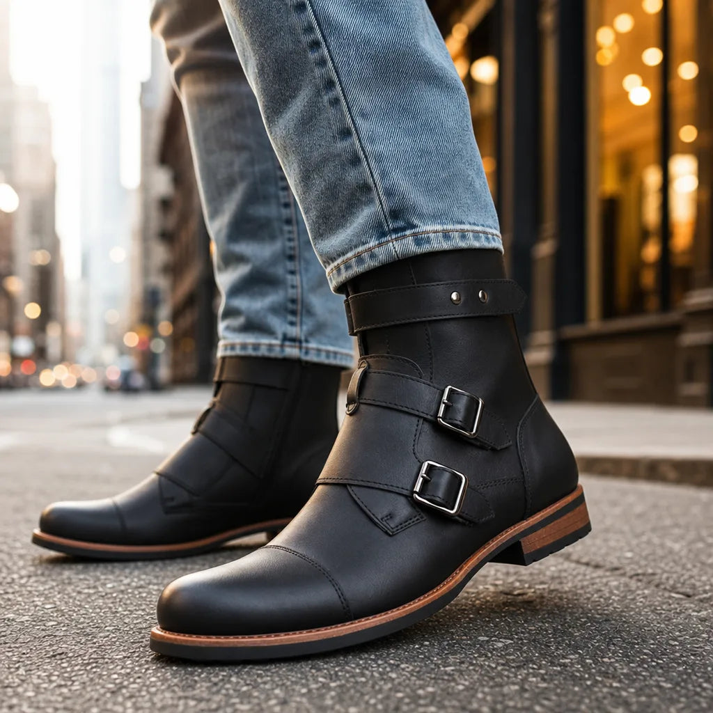 Fairmont | Mens Fall Strap Moto Boots