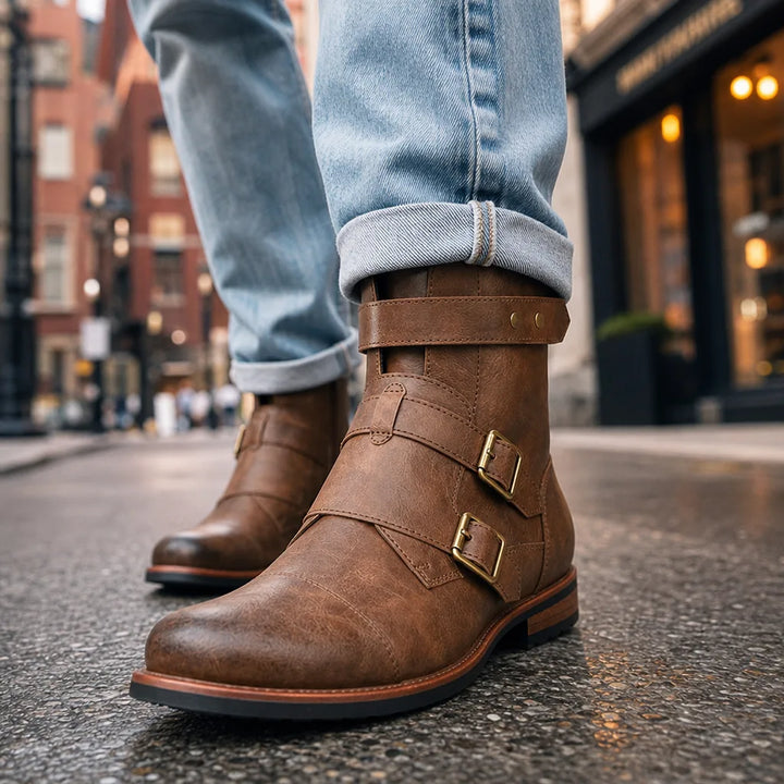 Fairmont | Mens Fall Strap Moto Boots