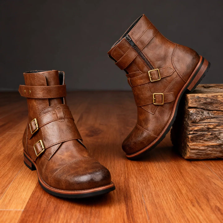 Fairmont | Mens Fall Strap Moto Boots