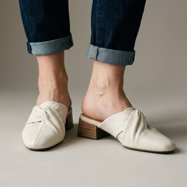 Camilla Leather Twist Mule