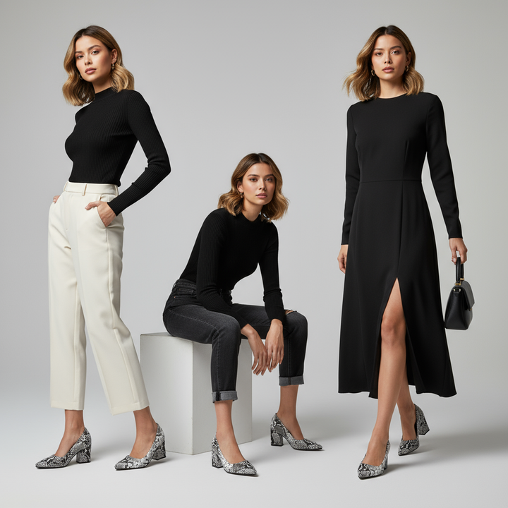 Selene Snake-Embossed Pumps