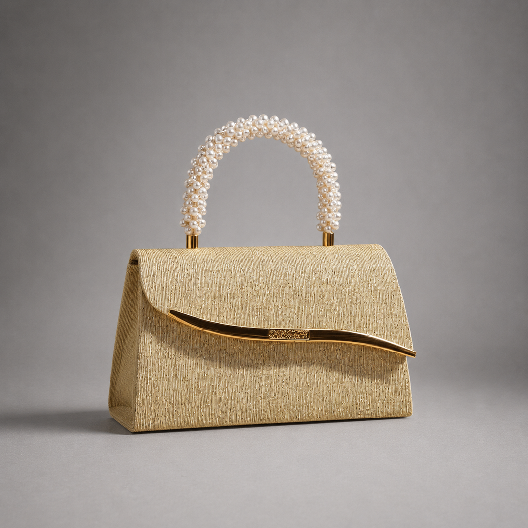 Ava Sequin Pearl Clutch