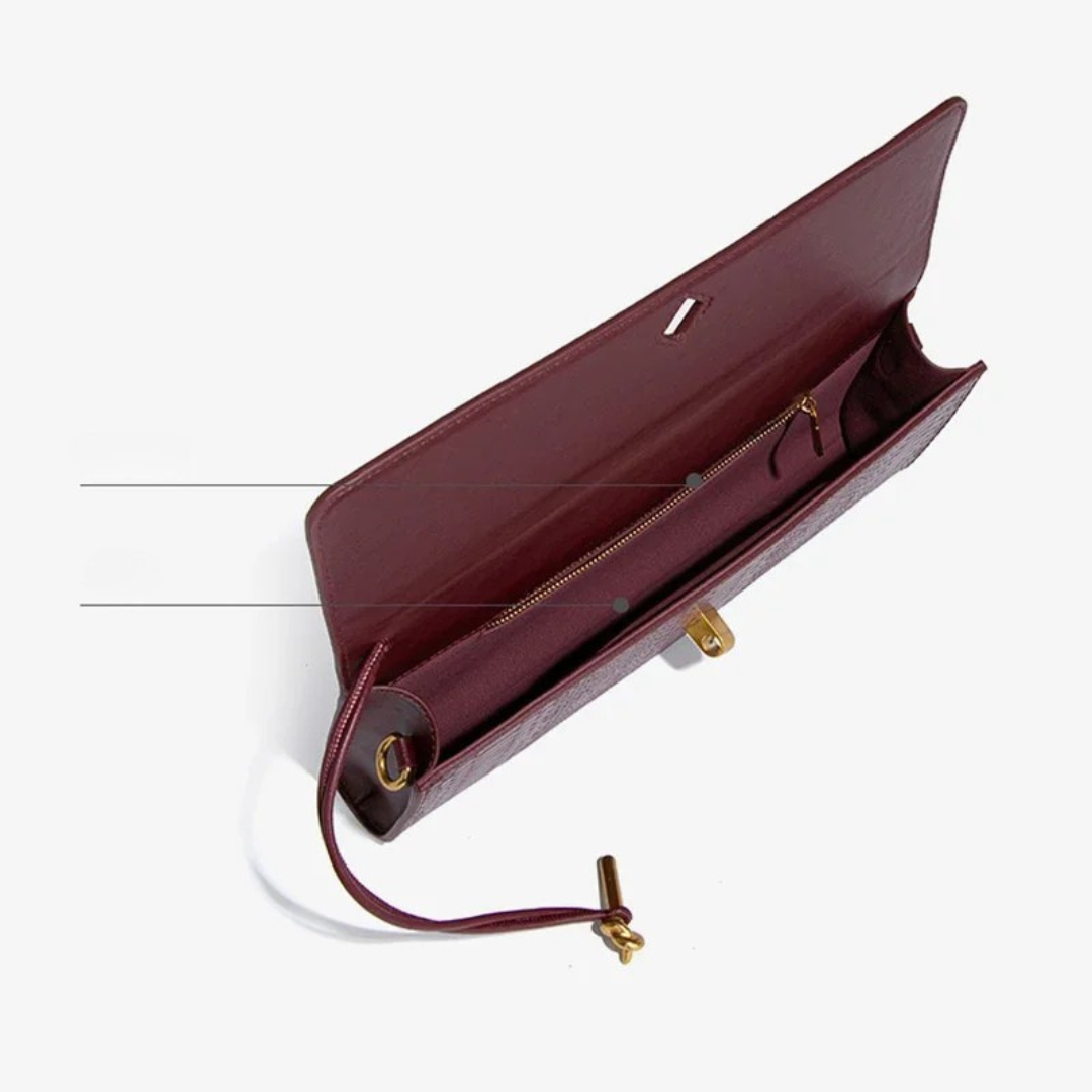 Fleur Snake Print Clutch