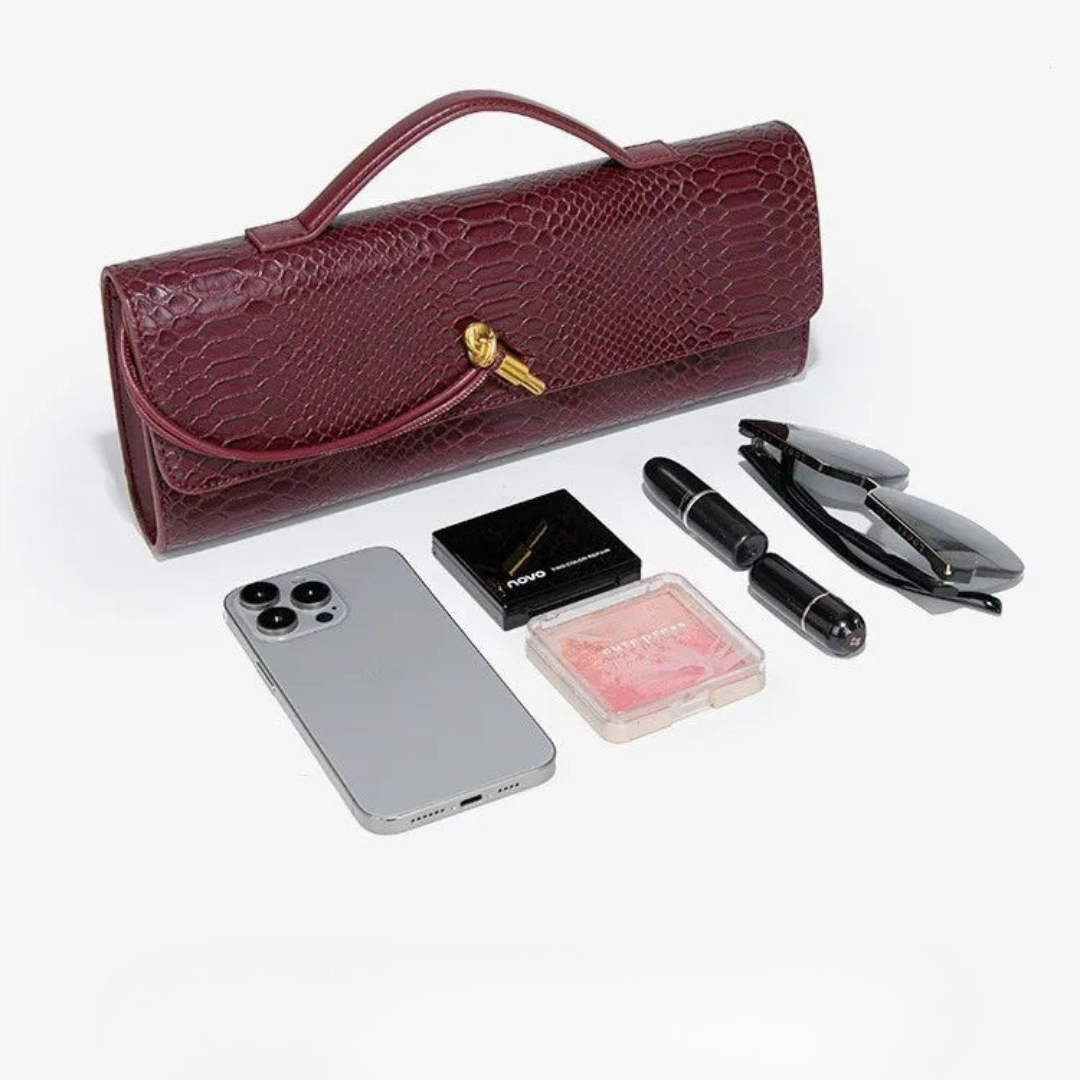 Fleur Snake Print Clutch