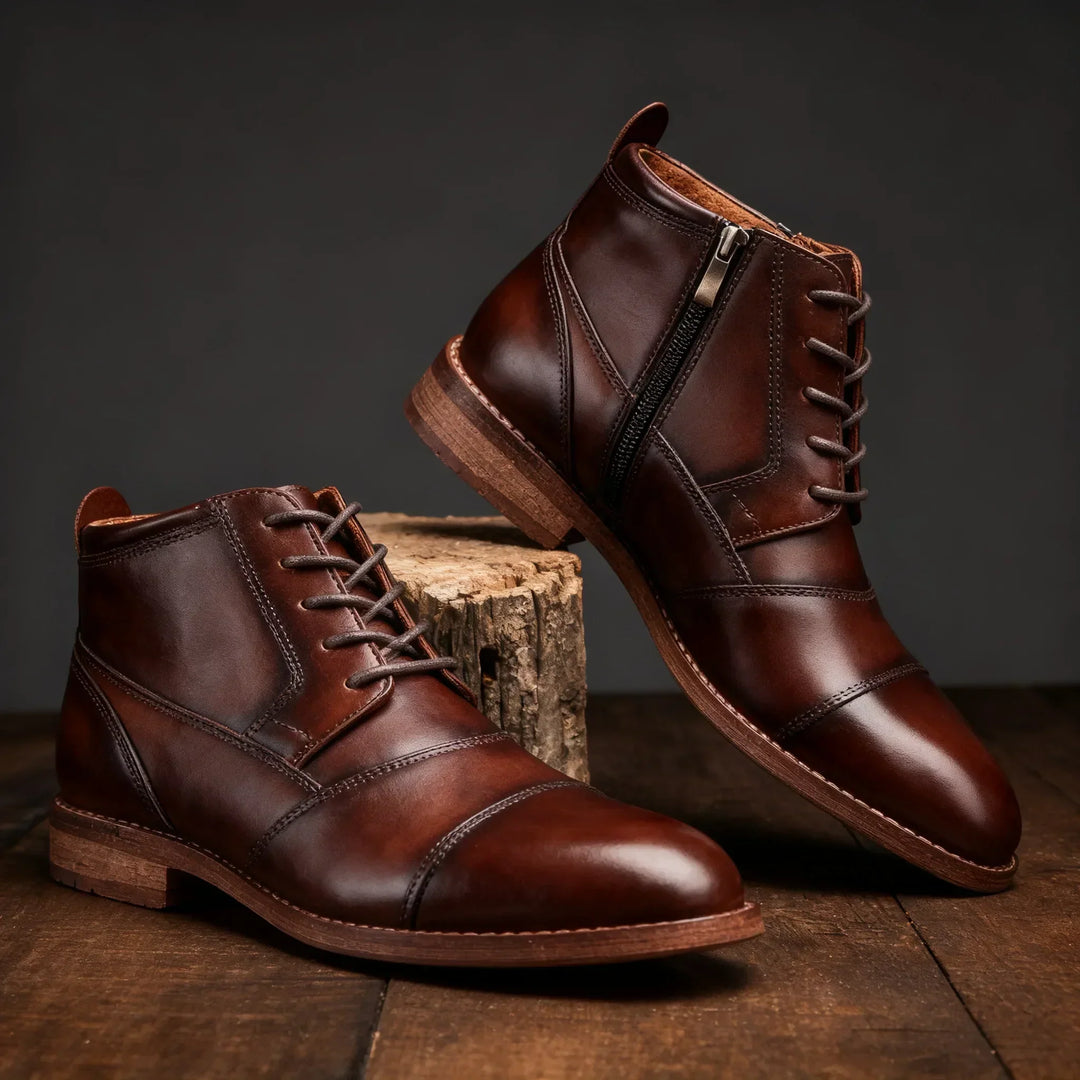 Rockwell Ankle Cap-Toe Derby Boots