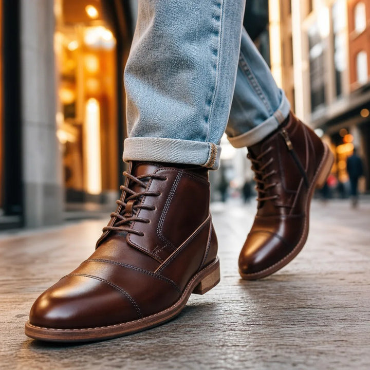 Rockwell Ankle Cap-Toe Derby Boots
